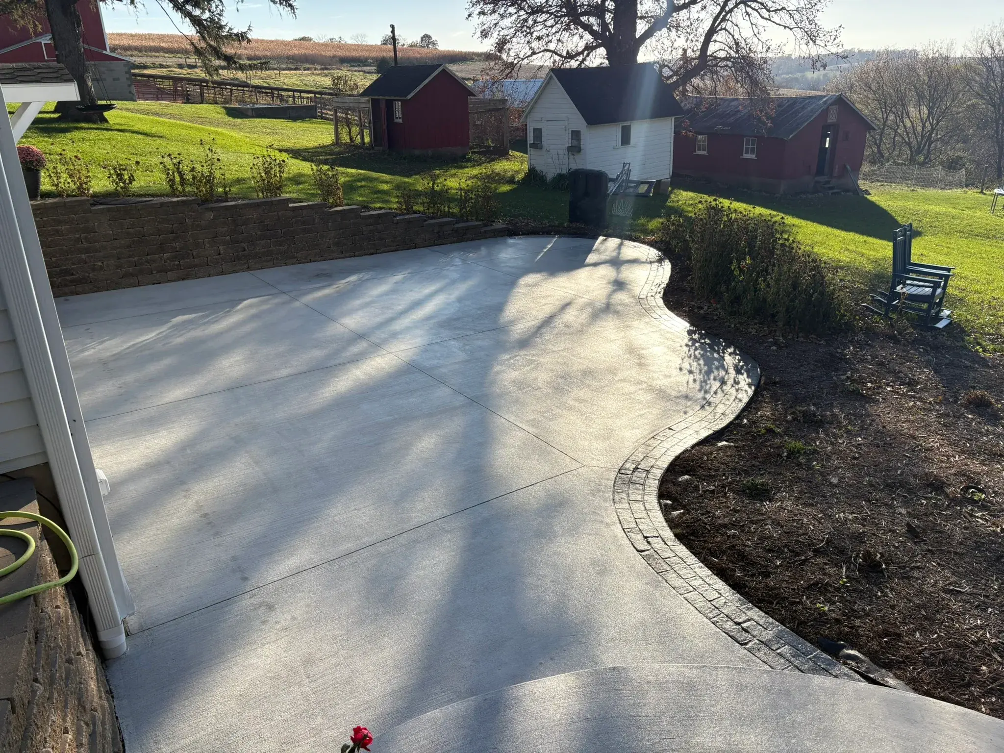 Finished custom concrete project by Majerus Outdoor Services